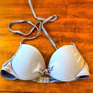 Blue , bra cup bathing suit top
